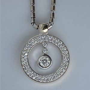 Roberto Coin 18 kt White Gold Cento baby O Diamond Necklace